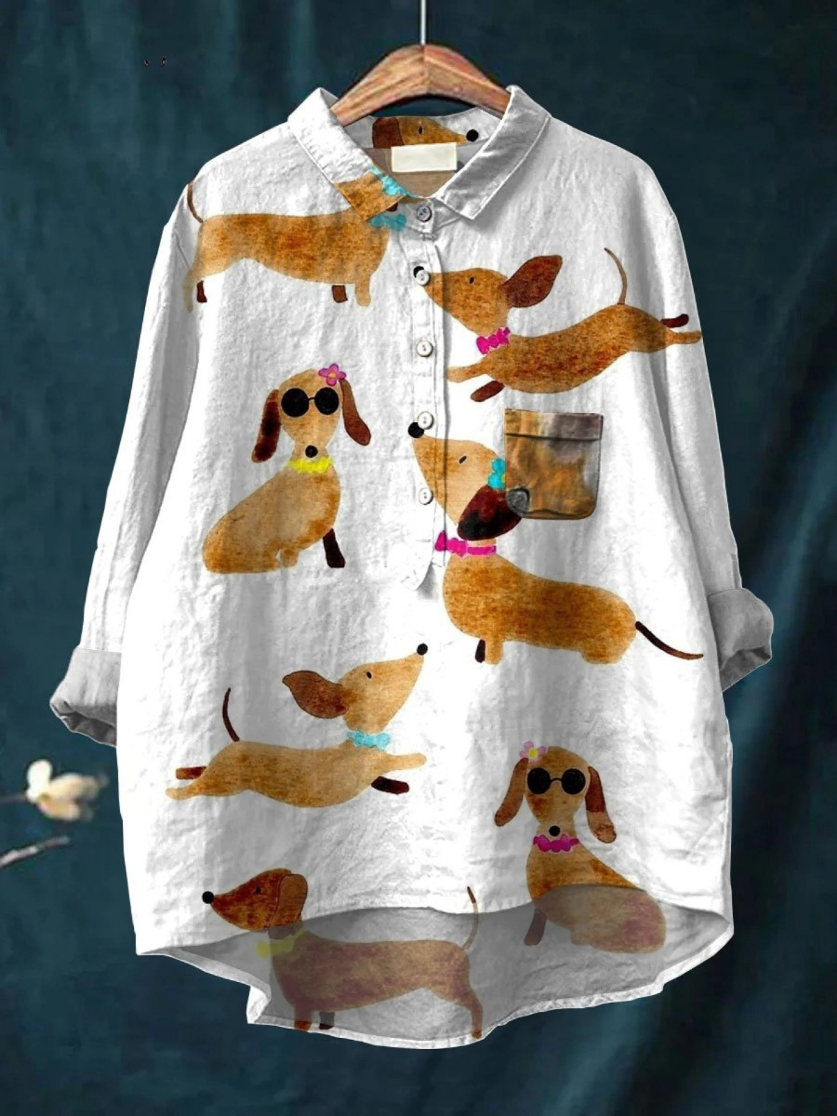 Allyson | Cute Dachshund Dog Art Print Casual T-Shirt