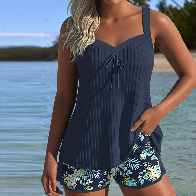 Bloom | Striped Tankini with Beach Pants - Two Piece