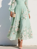 Hélène · Midi Dress with Floral Embroidery