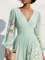 Hélène · Midi Dress with Floral Embroidery