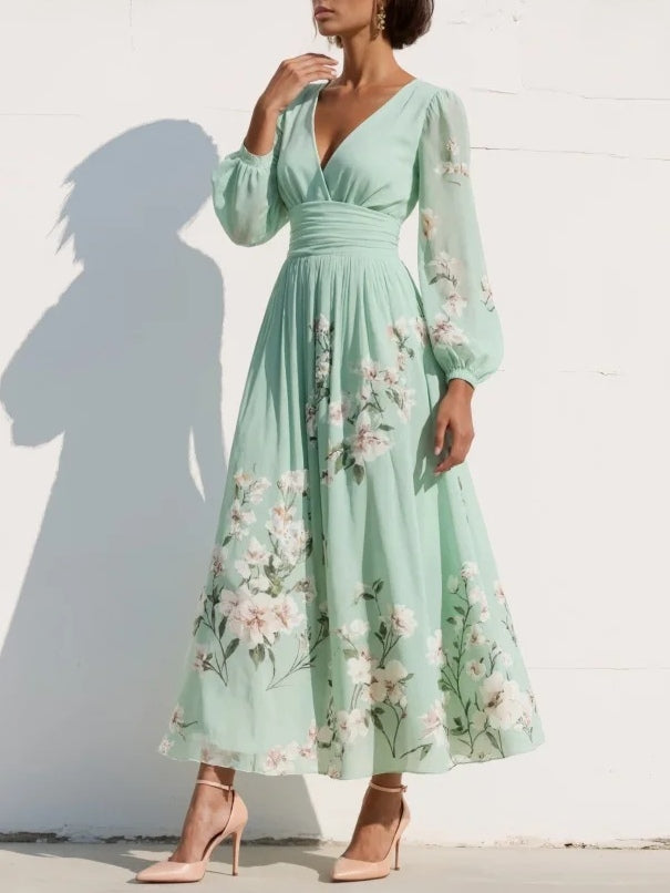 Hélène · Midi Dress with Floral Embroidery