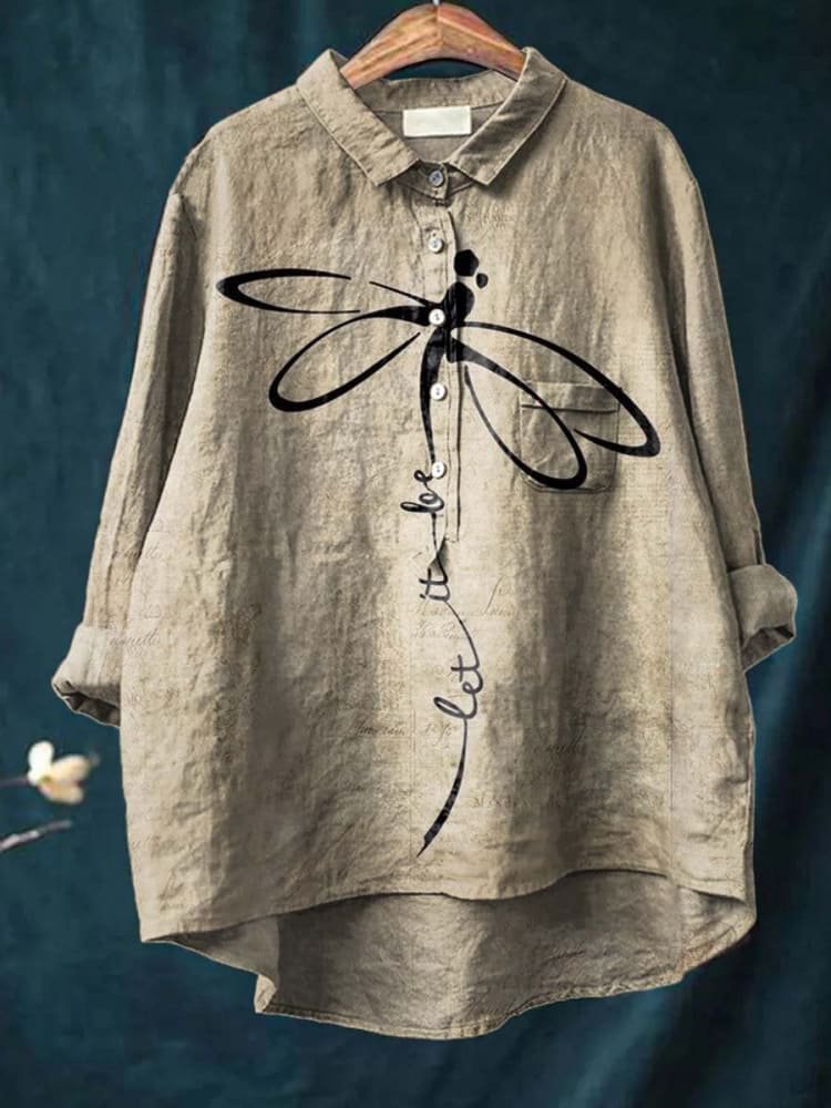 Anaïs | Elegant Dragonfly Print Casual Shirt for Women