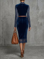 Françoise · Elegant evening dress with embroidered V-neck