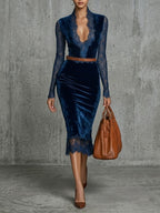 Françoise · Elegant evening dress with embroidered V-neck