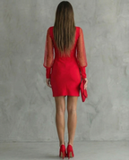 Elena · Off-the-Shoulder Long Sleeve Dress