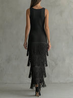 Odette · Long Backless Dress with Wide Shoulders