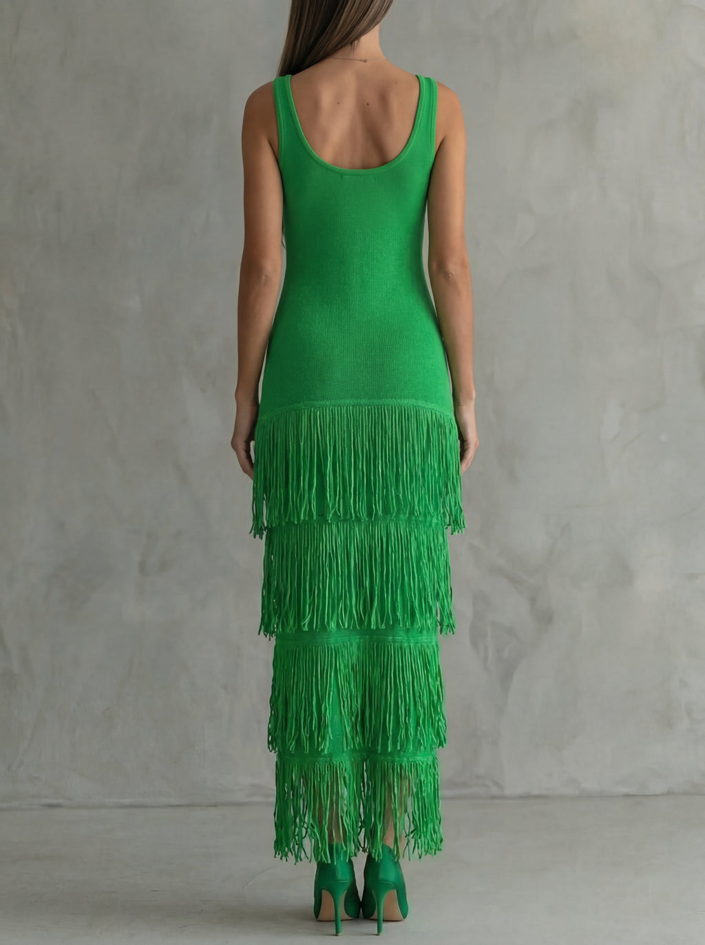 Odette · Long Backless Dress with Wide Shoulders