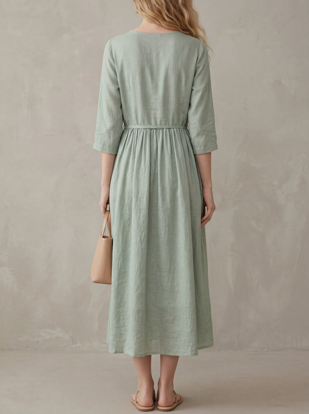 Odette · Midi Dress with Adjustable Lace-Up Waist