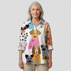 Brigitte | Colorful Cartoon Dog Fun Casual T-Shirt for Women